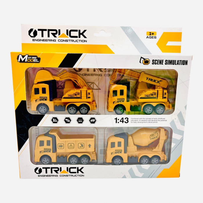Set 4 masinute-utilaj, Truck, 28.5×21.5×4cm, +3ani,   [2]