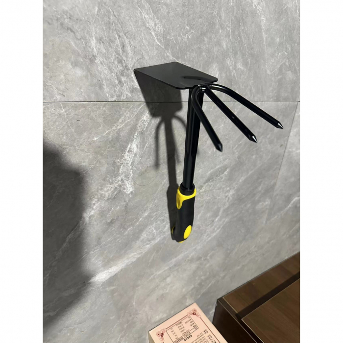 Set 4 Unelte de Gradina , pentru Plantare, Prelucrare Sol si Ingrijire Plante, Material PVC Carbon, Grebla, Sapaliga cu Cap Dublu, Lopata Mica, Lopata Lata, 43 x 11 cm, Negru/Galben [4]
