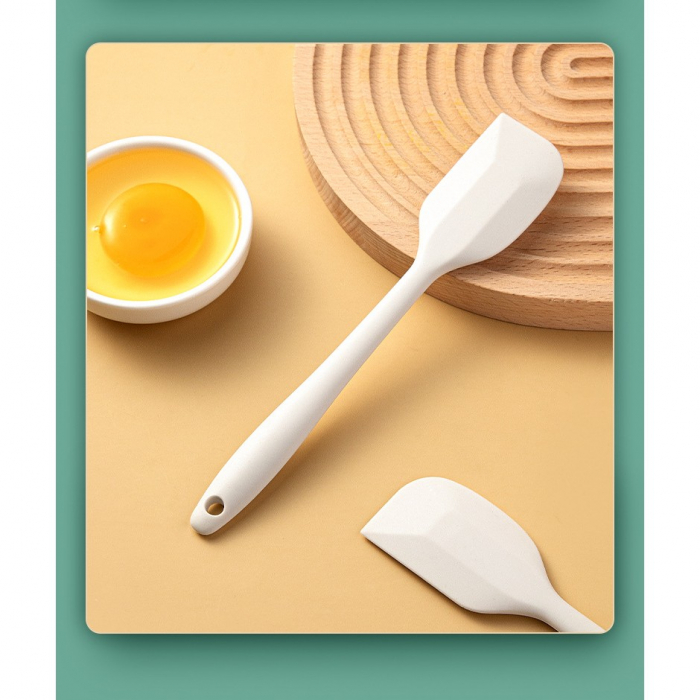 Set 4 Ustensile de Bucatarie, , din Silicon+Inox, Termorezistente, Antiaderente, 20 x 15 x 4 cm, Alb Ivory [10]