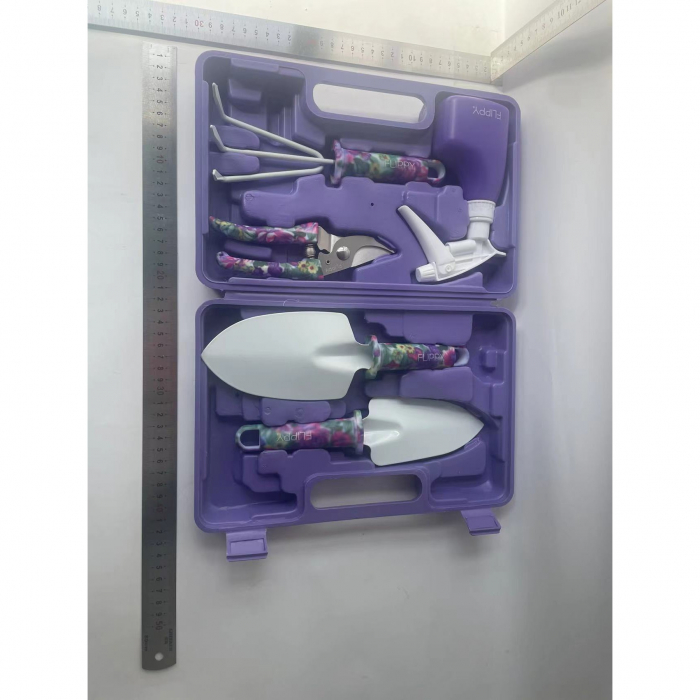 Set 5 accesorii pentru gradinarit , geanta depozitare inclusa, otel inoxidabil, 38 x 29 cm, mov [7]