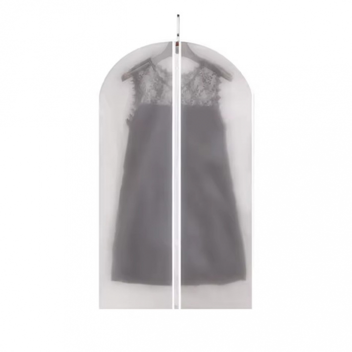 Set 5 Huse de Depozitare cu Fermoar, , pentru Haine, de Protectie, pentru Voiaj, Netesut, Rezistent la Praf, 60x100 cm, Transparent-Alb [1]