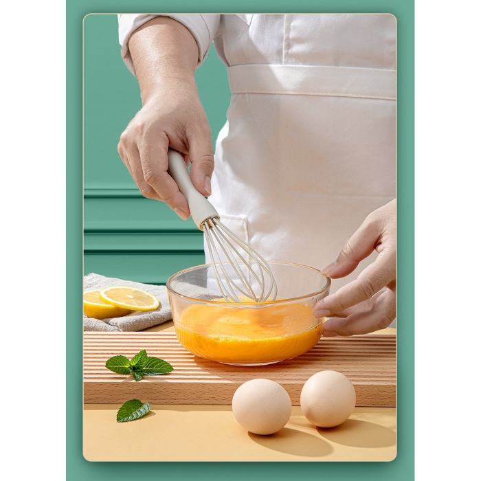 Set 5 Ustensile de Bucatarie, , din Silicon+Inox, Termorezistente, Antiaderente, 28 x 26 x 2 cm, Alb Maro [7]