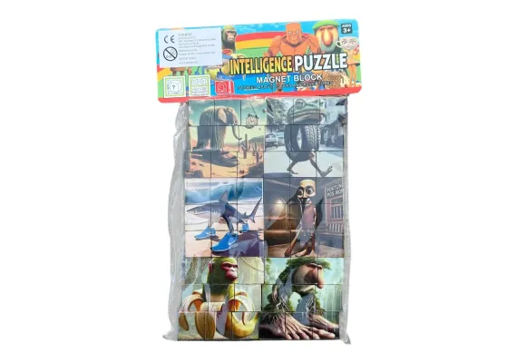 Set 54 blocuri magnetice pentru constructie/ puzzle, multicolor,   [1]