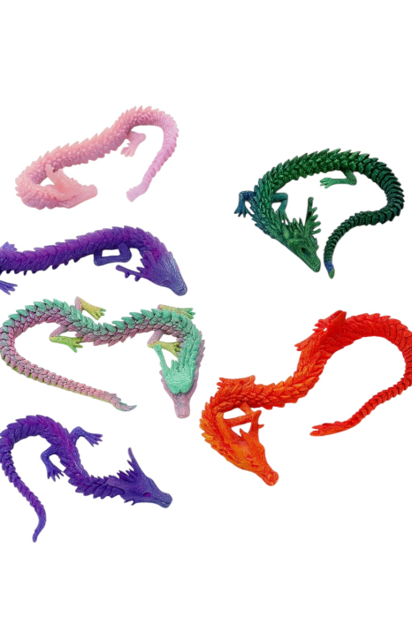 Set 6 Dragoni Articulati Antistres – Jucarii Fidget 3D Flexibile, Culori Mix [2]