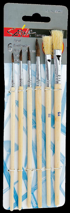 Set 6 pensule pictura Scriva – varfuri diferite pentru acuarela, tempera si guasa,  [2]