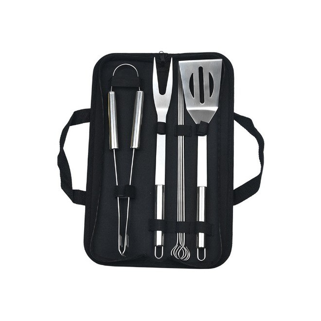 Set 7 Ustensile pentru Gratar, , din Otel Inoxidabil, Geanta Oxford, Argintiu [4]