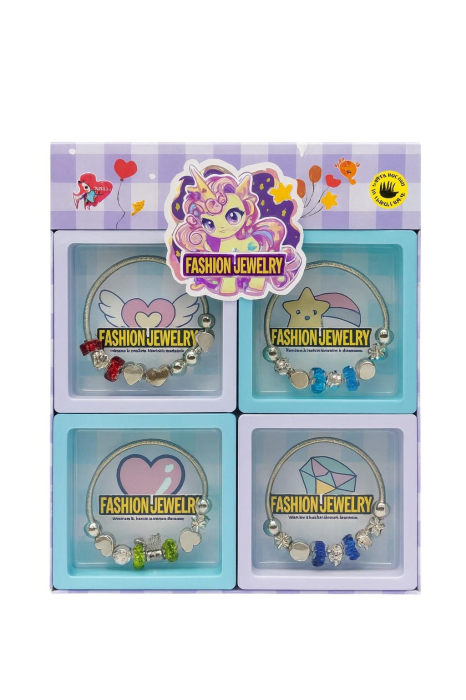 Set 12 Bratari Fashion Jewelry Charmuri Ponei Curcubeu – Jucarie Fetite 3+ [1]