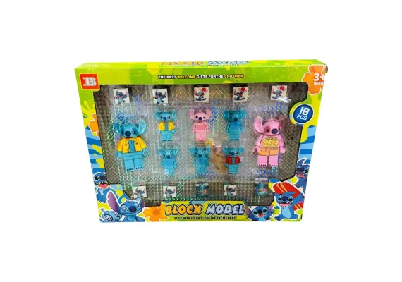 Set 8 figurine compatibile cu platforme de construit si 10 cuburi puzzle, model Animalut adorabil, multicolor, 32×25cm, [1]