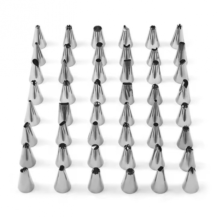 Set 80 Piese Ustensile pentru Ornare Prajituri, , din Plastic si Otel Inoxidabil, Forme Briose, Multicolor [3]