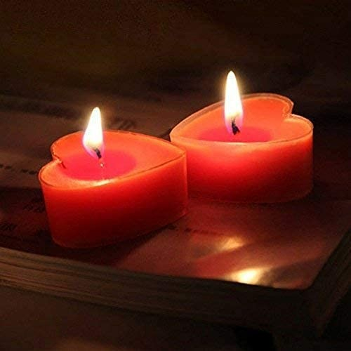 Set 9 Lumanari in Forma de Inima, , pentru Ziua Indragostitilor, Aroma de Capsuni, Ardere 3.5 h, din Parafina, 4 x 2 cm, Rosu [2]