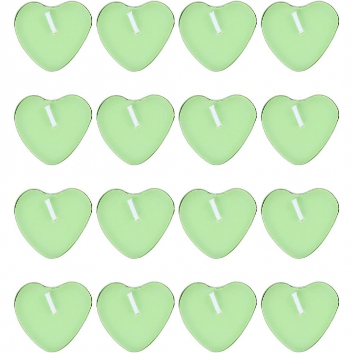 Set 9 Lumanari in Forma de Inima, , pentru Ziua Indragostitilor, Aroma de Mar, Ardere 3.5 h, din Parafina, 4 x 2 cm, Verde [3]
