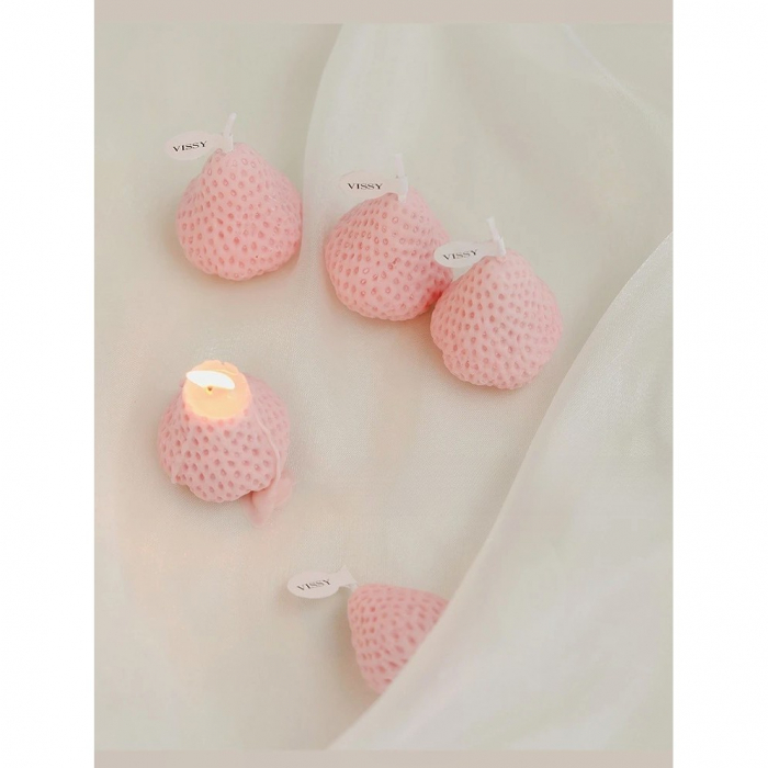 Set 9 Lumanari Parfumate, , Model Capsunici, Ardere 30 min, 117g, 9.3 x 9.3 x 3.8 cm, Roz [3]