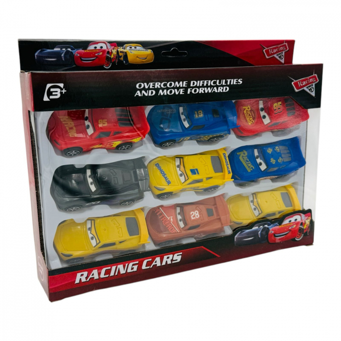 Set 9 Masini de Curse Racing Cars, 31.5x6.2x23.5 cm - Competitie si Distractie  [2]