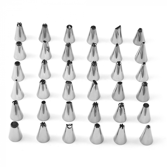 Set 92 Piese Ustensile pentru Ornare Prajituri, , din Plastic si Otel Inoxidabil, Forme Briose, Multicolor [8]