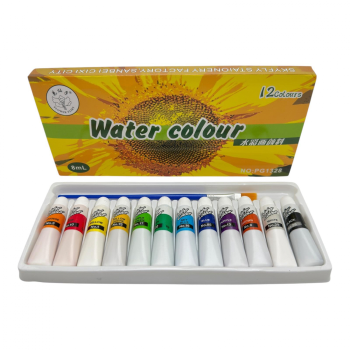 Set acuarele tempera 12 culori – vopsele intense pentru pictura si activitati creative,  [2]