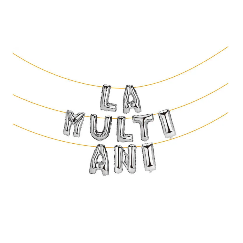 Set baloane din folie decorativa LA MULTI ANI, culoare argintiu, ideal pentru petreceri aniversare, decoratiuni speciale  [2]