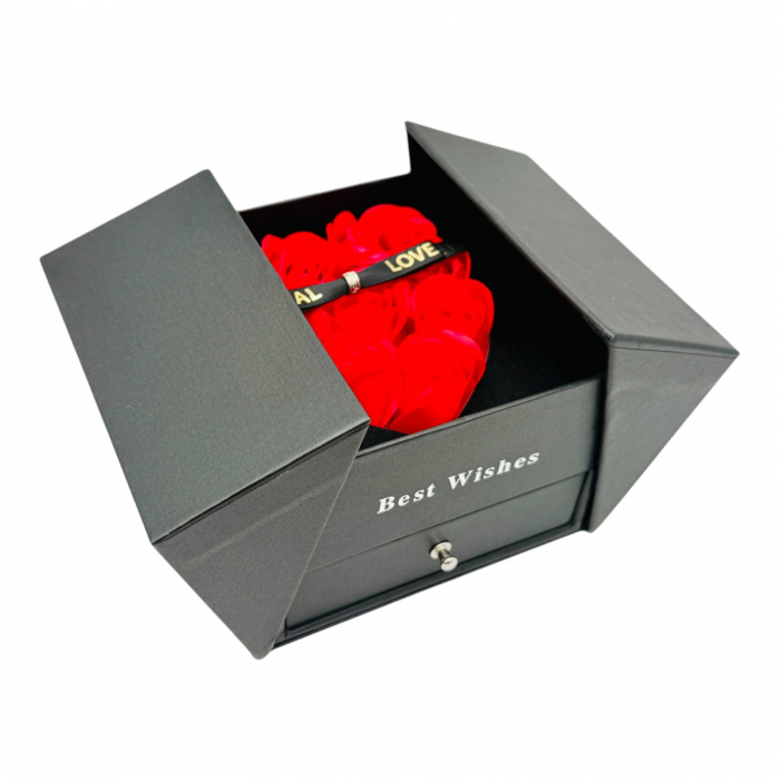 Set cadoucu 9 trandafiri de sapun, bratara decorativa, compartiment pentru bijuterii, punguta asortata  [5]