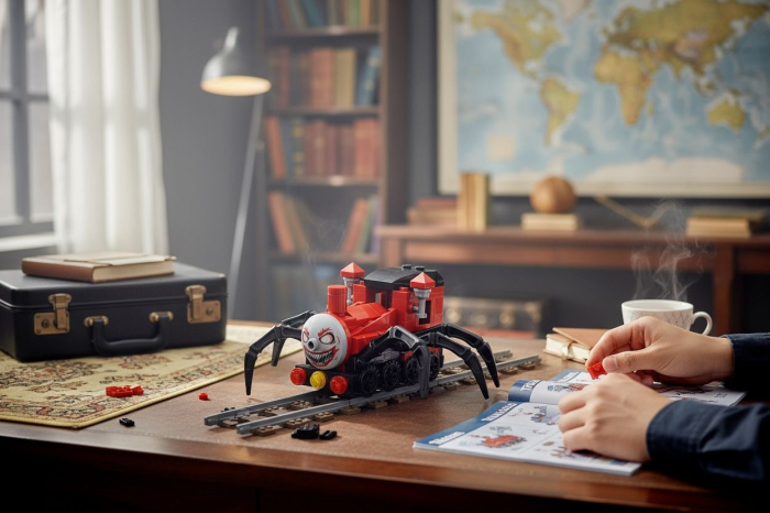 Set Constructie Train Adventure Charles – Trenulet Groaza, +86 piese, 18.5x14cm [4]