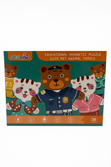 Set Magnetic Educativ cu Puzzle si Tablita de Scris – Cute Pet Animal Topics, 22.5x16.5cm [1]