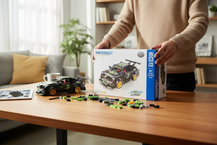 Set Constructie Masina de Curse, Model unic, 645 Piese, 53x36cm [2]