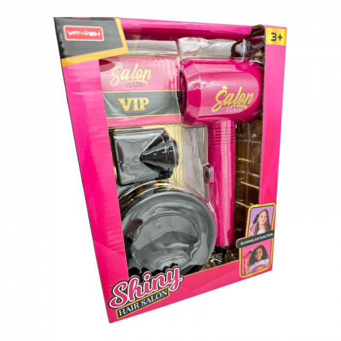 Set de coafat de jucarie uscator de par pentru fetite – joc de rol creativ pentru micile stiliste,  [3]