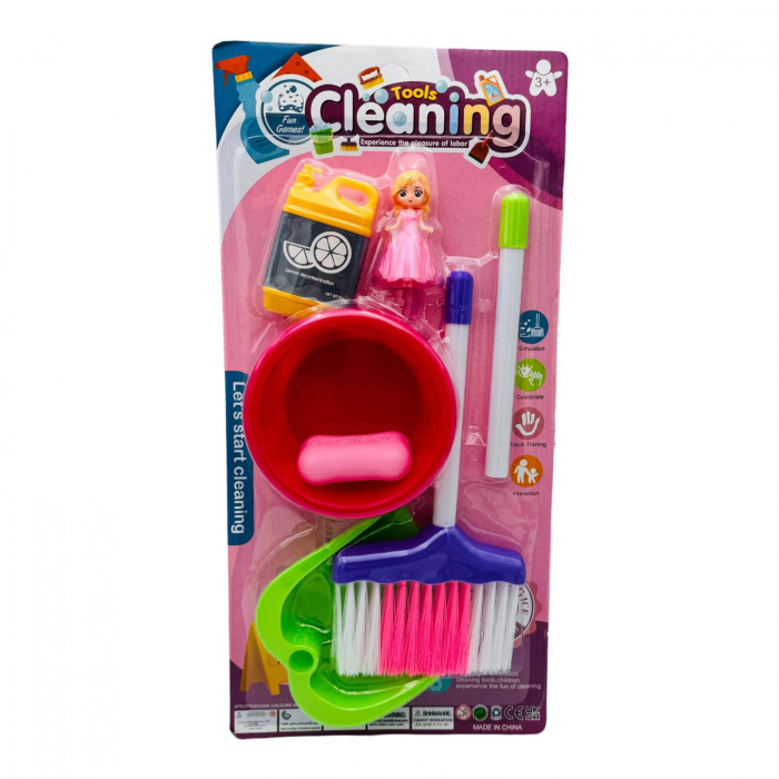 Set de curatenie pentru fetite, cu papusica, multicolor, 47.5×23cm, +3ani,   [2]