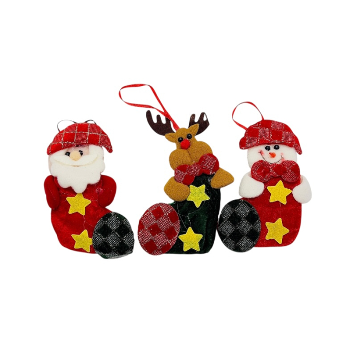 Set decoratiuni agatatoare pentru brad Craciun Mos Craciun, Ren si Om de Zapada – 18x10cm [1]
