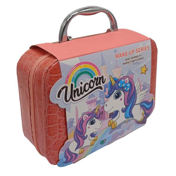 Set Machiaj pentru Copii Unicorn, Trusa Cosmetice cu Accesorii, 3 Culori Disponibile, 19×13.5cm  [2]