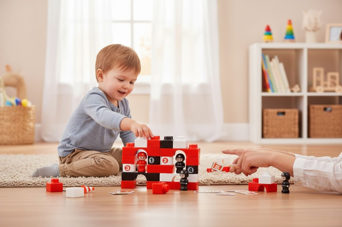 Set Blocuri de Construit – Tematica Pompieri – 29 Piese, 20x20cm [2]