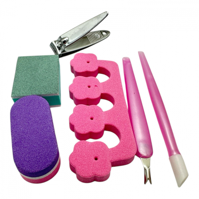 Set pedichiura 6 piese multicolor – Trusa completa pentru ingrijirea picioarelor, acasa sau salon,  [4]