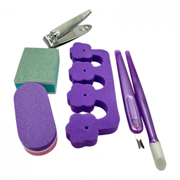 Set pedichiura 6 piese multicolor – Trusa completa pentru ingrijirea picioarelor, acasa sau salon,  [3]