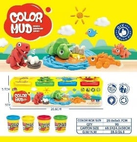 Set Plastilina Color Mud cu 4 Culori - Creativitate si Distractie pentru Copii,  [2]