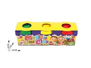 Set Plastilina Magic Clay, 3 culori vibrante, pentru modelaj si joaca creativa, non-toxica,  [3]