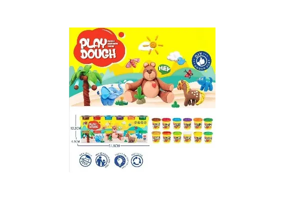 Set Plastilina Play Dough, 12 culori diferite, moale si non-toxica, pentru joaca creativa a copiilor,  [1]