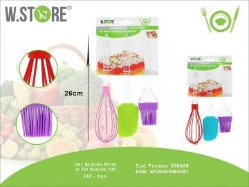 Set spatula, perie si tel din silicon pentru bucatarie – Ustensile rezistente la temperaturi ridicate, ideale pentru gatit, copt si patiserie,  [2]