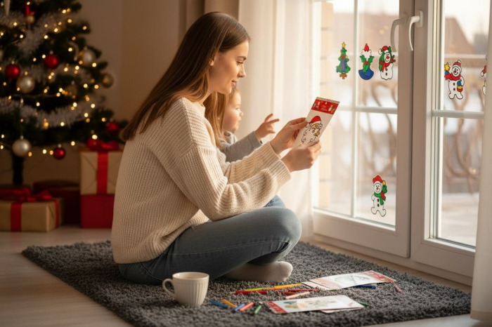 Set Stickere Silicon Craciun Geam Oglinda – Aderenta Statica Reutilizabil 35x27cm [3]