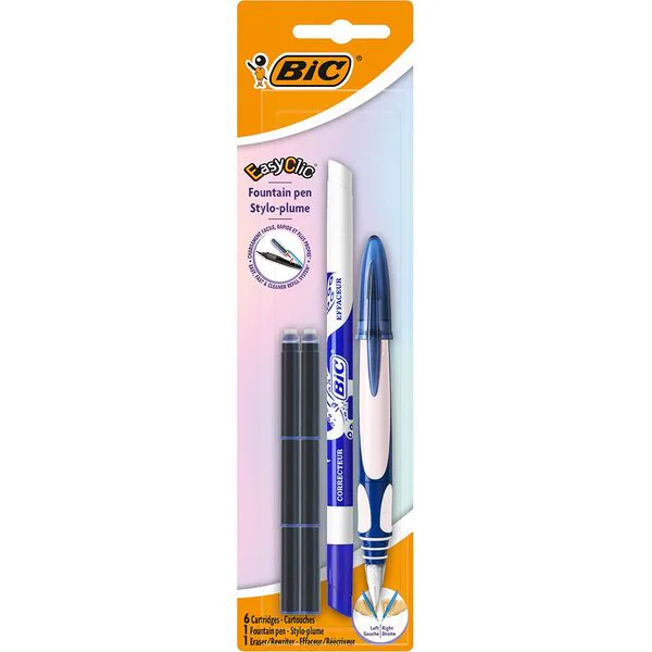 Set stilou Bic Easy Clic cu pic corector si 6 rezerve – scriere si corectare usoara pentru scoala,  [4]