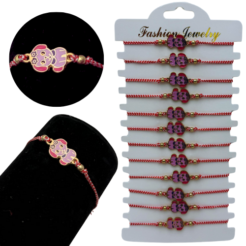 Set12 bratari Martisor Catelus dragalas, cu margele si snur reglabil  [2]