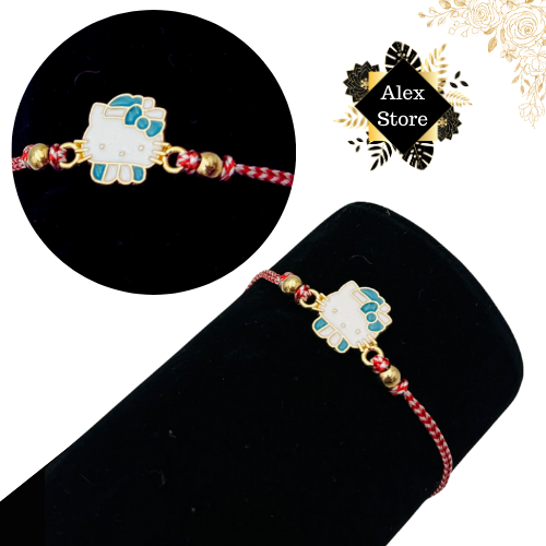 Set12 bratari Martisor Pisicuta dragalasa, cu margele si snur reglabil  [4]