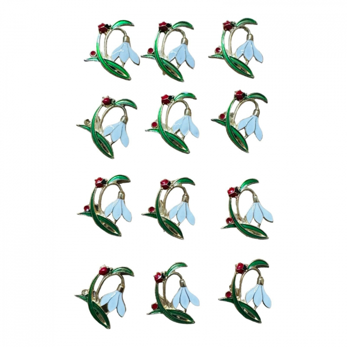 Set12 Brose Martisor marime mica, 3.5cm, Ghiocel Norocos  [2]
