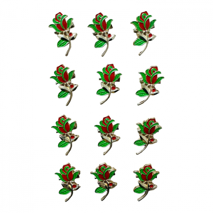 Set12 Brose Martisor marime mica, 3.5cm, Trandafir Elegant  [2]