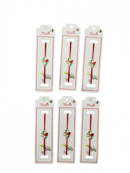 Set24 de Bratari Martisor, Trifoi Norocos, snur rosu elastic, model 2025  [3]
