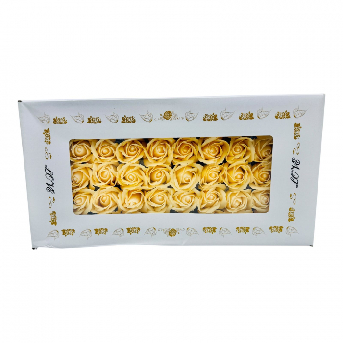 Setde 50 Trandafiri din Săpun Parfumat, galben intens– Eleganță și Profitabilitate 50x25cm  [3]