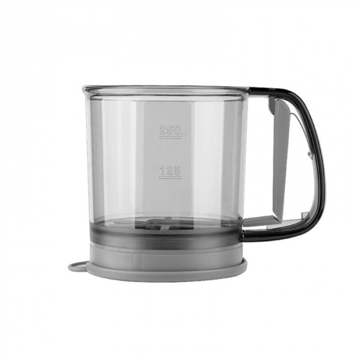 Sita Cernator Manual de Faina Portabila, , din Plastic, cu Maner, Strat Dublu, 15 x 12 x 11 cm, Transparent Gri Inchis [1]