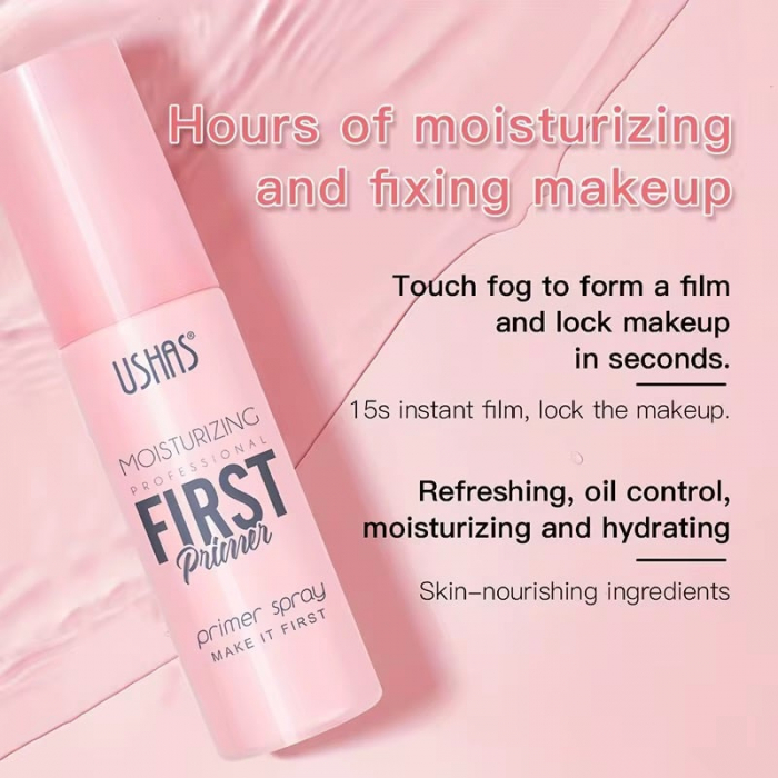 Spray Primer Hidratant USHAS First – Bază de Machiaj pentru Hidratare și Fixare, 80ml  [2]