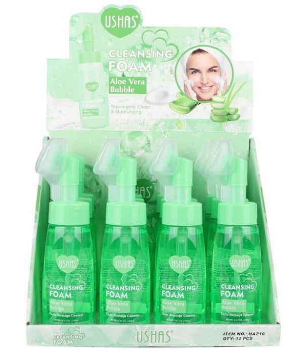 Spumă de Curățare USHAS Cleansing Foam Aloe Vera Bubbles – 240g pentru O Curățare Delicată și Revitalizantă  [7]
