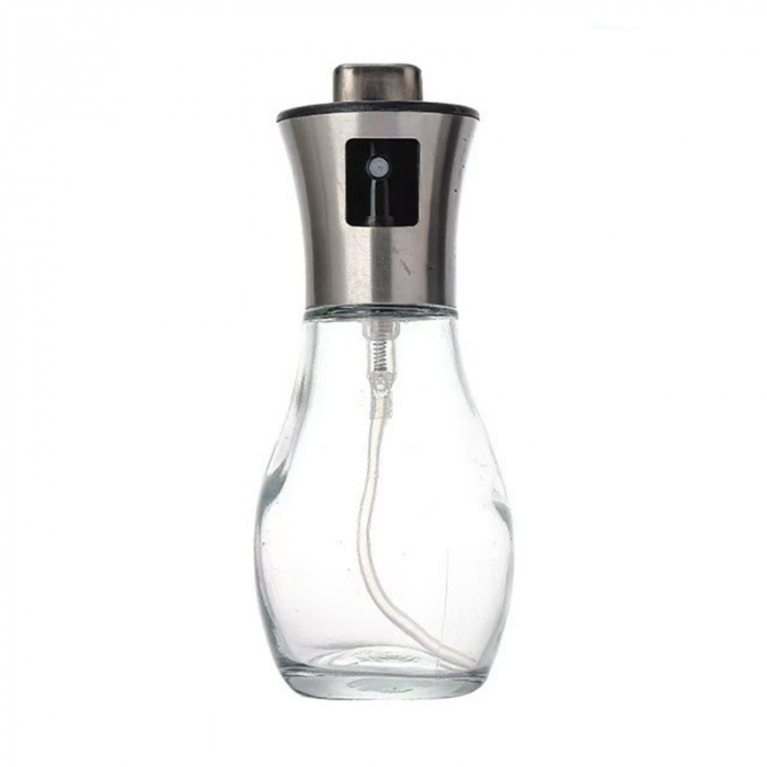 Sticla de ulei cu Pulverizator, , Sticla pentru Lichide de Bucatarie, Otet, Sos, 16.7 x 5.2 cm, Volum 200 ml, Gri [1]
