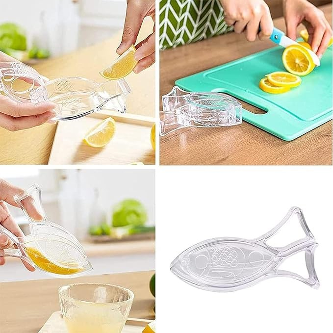 Storcator de Citrice Manual, , Rezistente, Usor de Folosit si Depozitat, Durabil, Calitativ, 12x5.2 cm, Model Peste, Transparent [3]