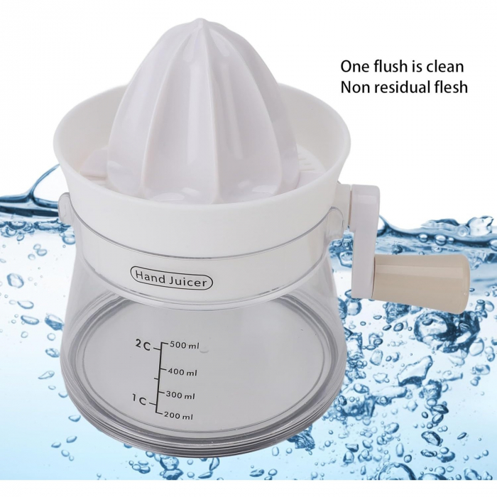 Storcator de Citrice Manual, , Rezistente, Usor de Folosit si Depozitat, Durabil, Calitativ, 16.5x13cm, Transparent/ Alb [6]