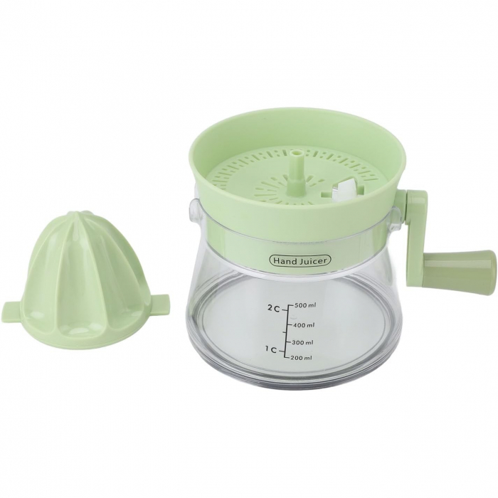 Storcator de Citrice Manual, , Rezistente, Usor de Folosit si Depozitat, Durabil, Calitativ, 16.5x13cm, Transparent/ Verde [3]